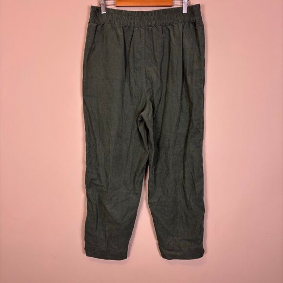 Madewell Green Corduroy Ribbed Straight Leg Pull On Pants Size Medium - Picture 2 of 7
